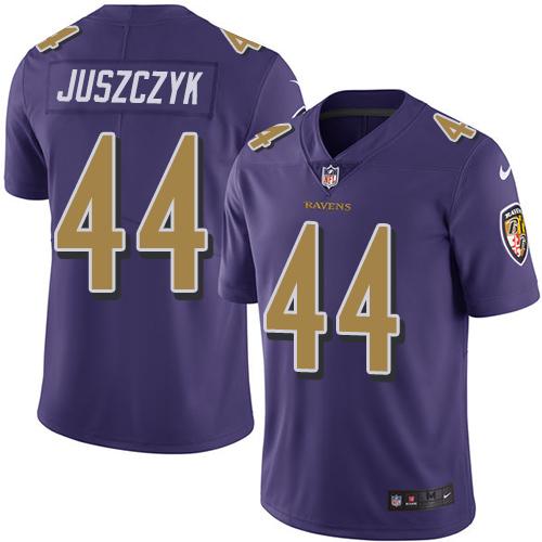 Ravens #44 Kyle Juszczyk Purple Stitched Limited Rush Nike Jersey