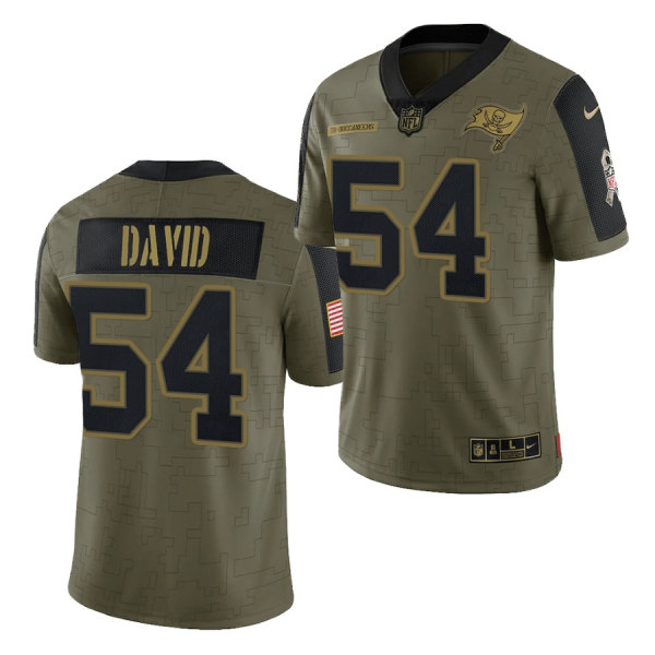 Tampa Bay Buccaneers #54 Lavonte David 2021 Olive Salute To Service Limited Stitched Jersey
