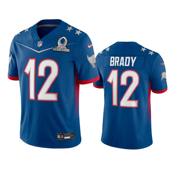 Tampa Bay Buccaneers #12 Tom Brady 2022 Royal Pro Bowl Stitched Jersey