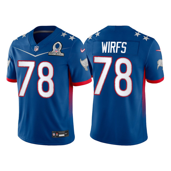 Tampa Bay Buccaneers #78 Tristan Wirfs 2022 Royal Pro Bowl Stitched Jersey