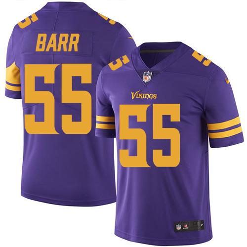 Vikings #55 Anthony Barr Purple Stitched Limited Rush Nike Jersey