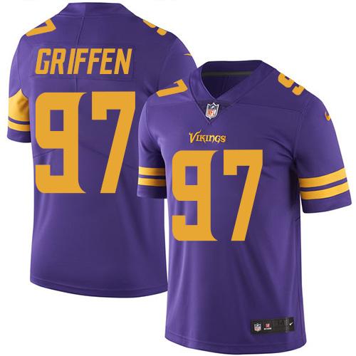 Vikings #97 Everson Griffen Purple Stitched Limited Rush Nike Jersey