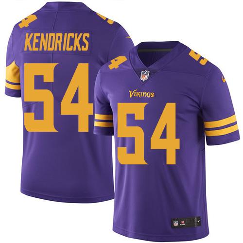 Vikings #54 Eric Kendricks Purple Stitched Limited Rush Nike Jersey