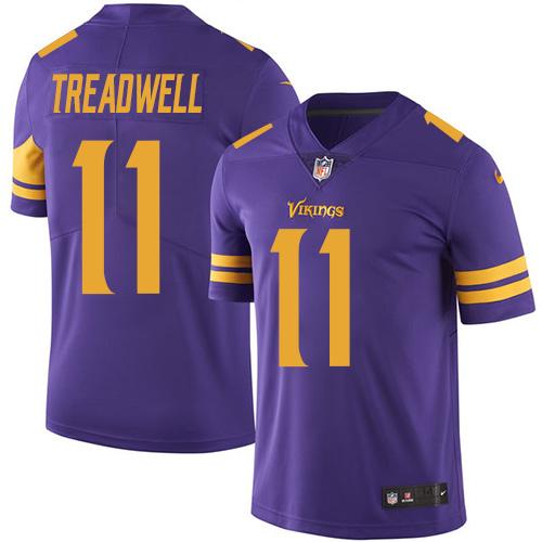 Vikings #11 Laquon Treadwell Purple Stitched Limited Rush Nike Jersey