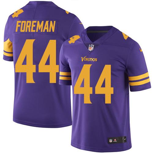 Vikings #44 Chuck Foreman Purple Stitched Limited Rush Nike Jersey