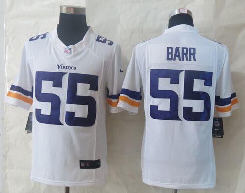Vikings #55 Anthony Barr White Stitched Limited Nike Jersey