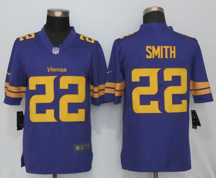 Vikings #22 Harrison Smith Purple Limited Rush Stitched Nike Jersey