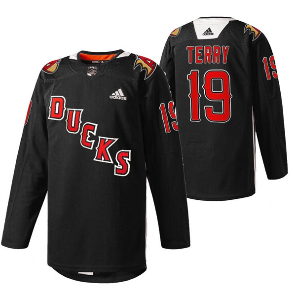 Anaheim Ducks #19 Troy Terry 2022 Black Angels Night Stitched Jersey