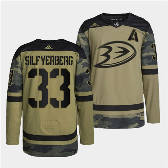 Anaheim Ducks #33 Jakob Silfverberg 2022 Camo Military Appreciation Night Stitche Jersey