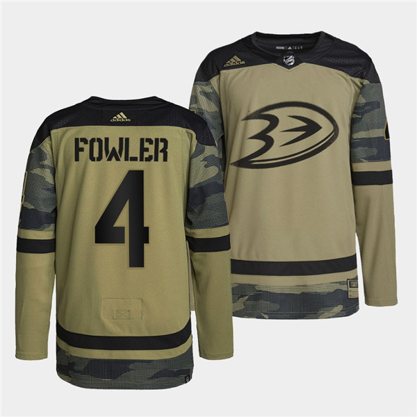 Anaheim Ducks #4 Cam Fowler 2022 Camo Military Appreciation Night Stitched Jersey