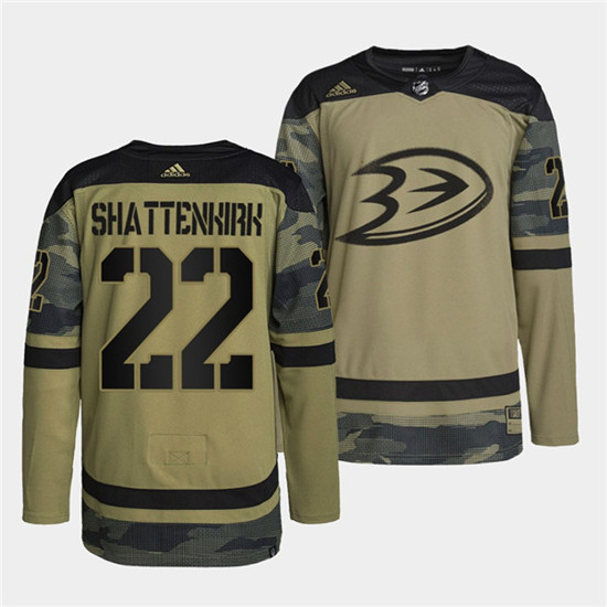 Anaheim Ducks #22 Kevin Shattenkirk 2022 Camo Military Appreciation Night Stitched Jersey
