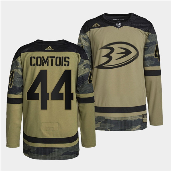 Anaheim Ducks #44 Max Comtois 2022 Camo Military Appreciation Night Stitched Jersey