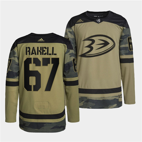 Anaheim Ducks #67 Rickard Rakell 2022 Camo Military Appreciation Night Stitched Jersey