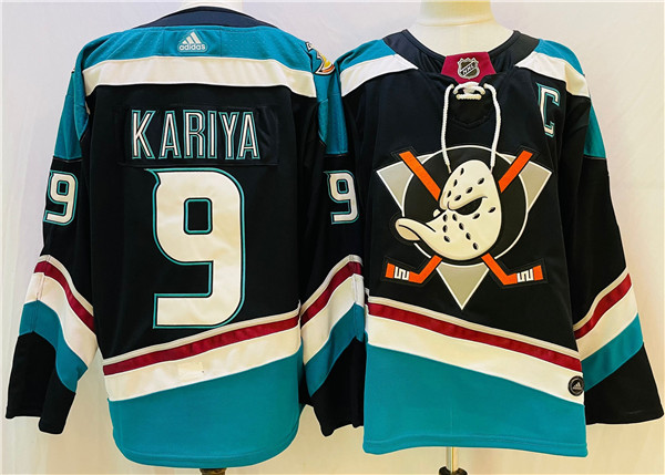 Anaheim Ducks #9 Paul KariyaBlack Teal Stitched Jersey
