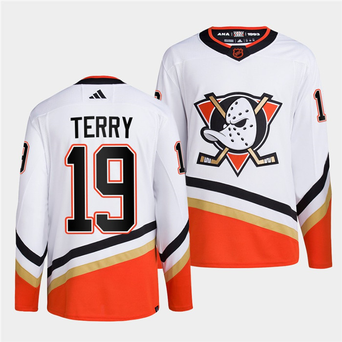 Anaheim Ducks #19 Troy Terry White 2022-23 Reverse Retro Stitched Jersey