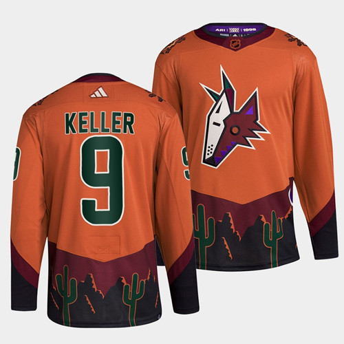 Arizona Coyotes #9 Clayton Keller Orange 2022-23 Reverse Retro Stitched Jersey