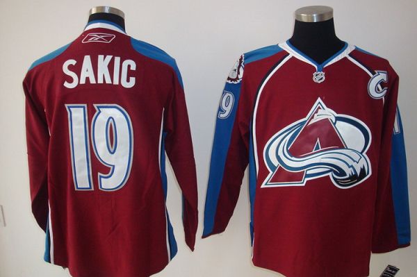 Avalanche #19 Joe Sakic Stitched Red Jersey