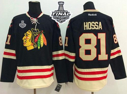 Blackhawks #81 Marian Hossa Black Winter Classic 2015 Stanley Cup Stitched Jersey