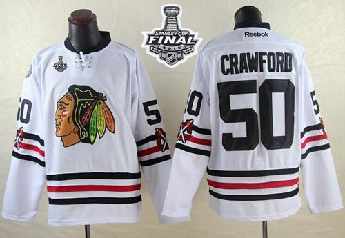 Blackhawks #50 Corey Crawford White 2015 Winter Classic 2015 Stanley Cup Stitched Jersey