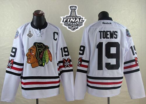 Blackhawks #19 Jonathan Toews White 2015 Winter Classic 2015 Stanley Cup Stitched Jersey