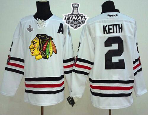 Blackhawks #2 Duncan Keith White 2015 Winter Classic 2015 Stanley Cup Stitched Jersey