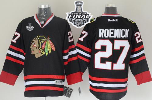 Blackhawks #27Jeremy Roenick Black 2015 Stanley Cup Stitched Jersey