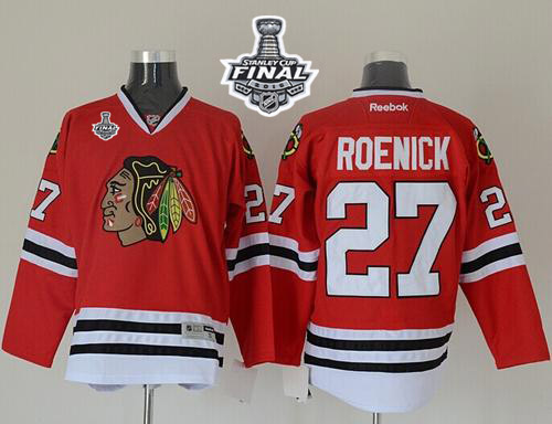 Blackhawks #27 Jeremy Roenick Red 2015 Stanley Cup Stitched Jersey