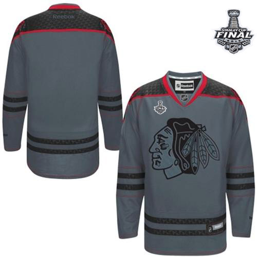 Blackhawks Blank Charcoal Cross Check Fashion 2015 Stanley Cup Stitched Jersey