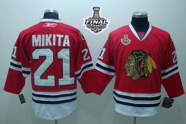 Blackhawks #21 Stan Mikita Red 2015 Stanley Cup Stitched Jersey