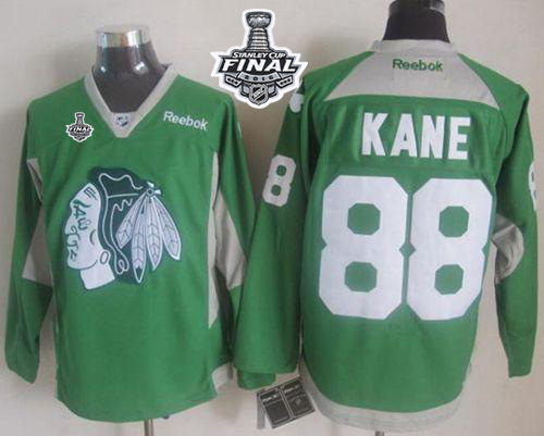 Blackhawks #88 Patrick Kane Green Practice 2015 Stanley Cup Stitched Jersey