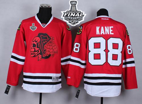 Blackhawks #88 Patrick Kane Red(Red Skull) 2015 Stanley Cup Stitched Jersey