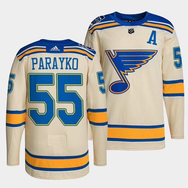 St. Louis Blues #55 Colton Parayko Cream 2022 Winter Classic Stitched Jersey