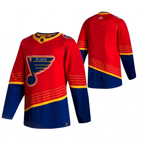 St. Louis Blues Blank 2021 Red Reverse Retro Stitched Jersey