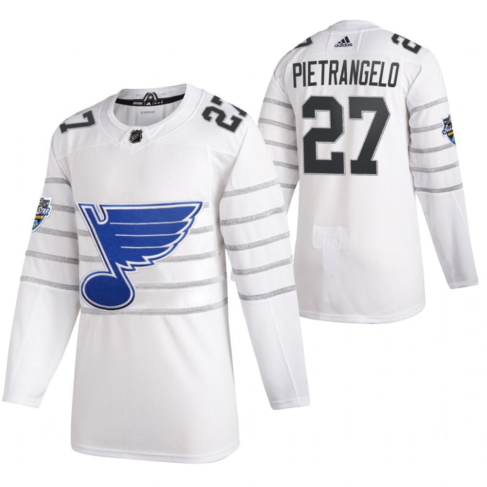 St. Louis Blues #27 Alex Pietrangelo 2020 White All Star Stitched Jersey