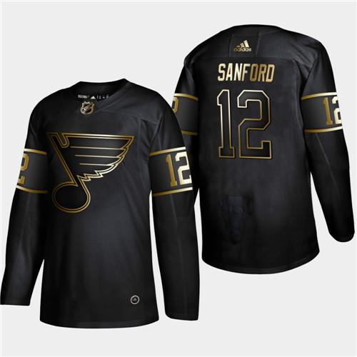 St. Louis Blues #9 Zach Sanford 2019 Black Golden Edition Stitched Jersey