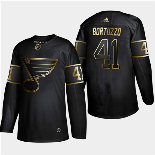 St. Louis Blues #41 Robert Bortuzzo 2019 Black Golden Edition Stitched Jersey
