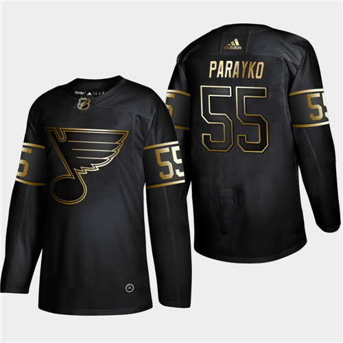 St. Louis Blues #55 Colton Parayko 2019 Black Golden Edition Stitched Jersey