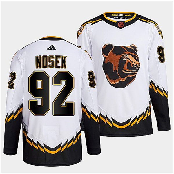 Boston Bruins #92 Tomas Nosek 2022 White Reverse Retro Stitched Jersey