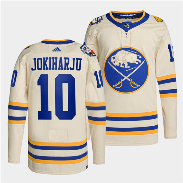 Buffalo Sabres #10 Henri Jokiharju 2022 Cream Heritage Classic Stitched Jersey