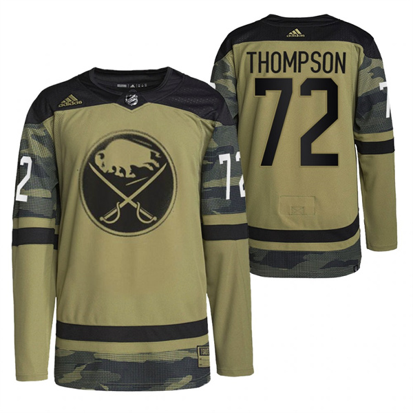 Buffalo Sabres #72 Tage Thompson 2022 Camo Military Appreciation Night Stitched Jersey
