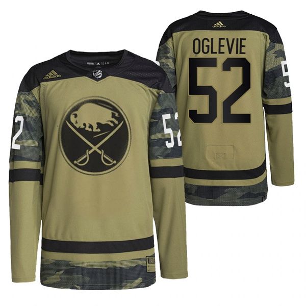 Buffalo Sabres #52 Andrew Oglevie 2022 Camo Military Appreciation Night Stitched Jersey