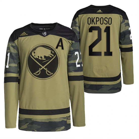 Buffalo Sabres #21 Kyle Okposo 2022 Camo Military Appreciation Night Stitched Jersey