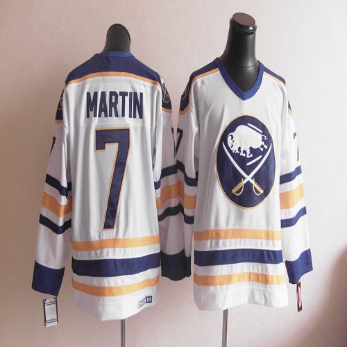CCM Throwback Sabres #7 Martin White Stitched Jersey