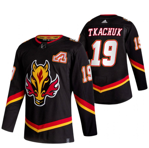 Calgary Flames #19 Matthew Tkachuk 2020-21 Black Reverse Retro Stitched Jersey