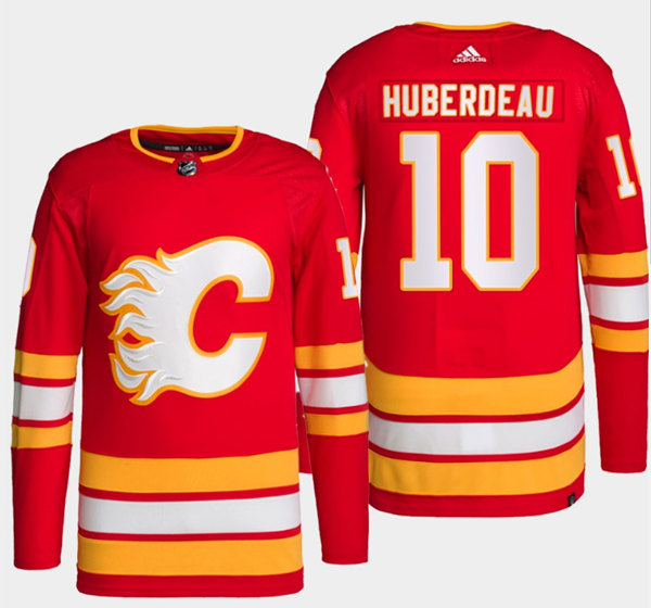 Calgary Flames #10 Jonathan Huberdeau Red Stitched Jersey