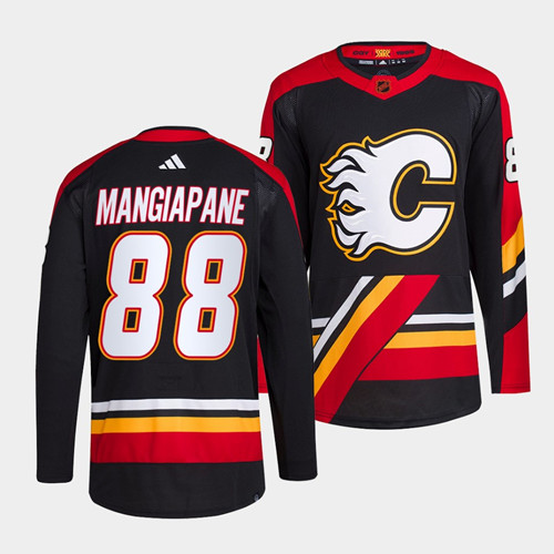 Calgary Flames #88 Andrew Mangiapane Black 2022-23 Reverse Retro Stitched Jersey