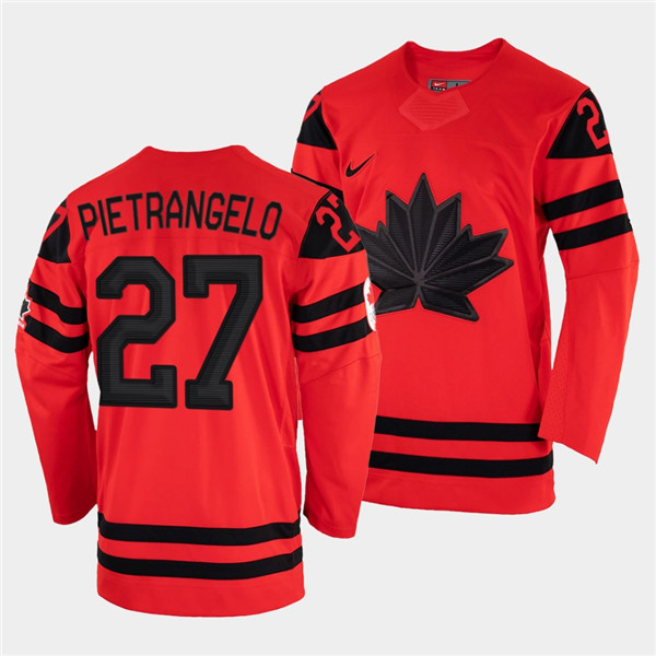 Canada Hockey #27 Alex Pietrangelo 2022 Beijing Winter Olympic Red Stitched Jersey
