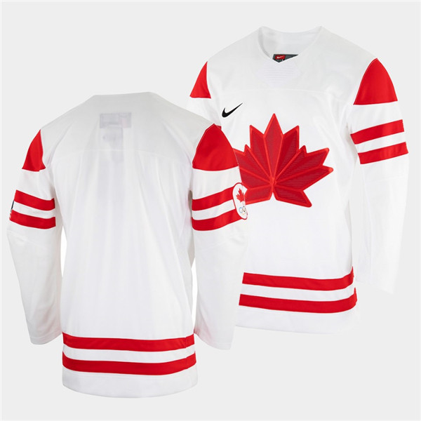 Canada Blank 2022 Beijing Winter Olympic White Stitched Jersey