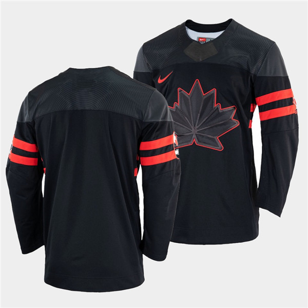 Canada Blank 2022 Beijing Winter Olympic Black Stitched Jersey