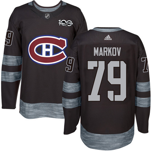 Canadiens #79 Andrei Markov Black 1917-2017 100th Anniversary Stitched Jersey